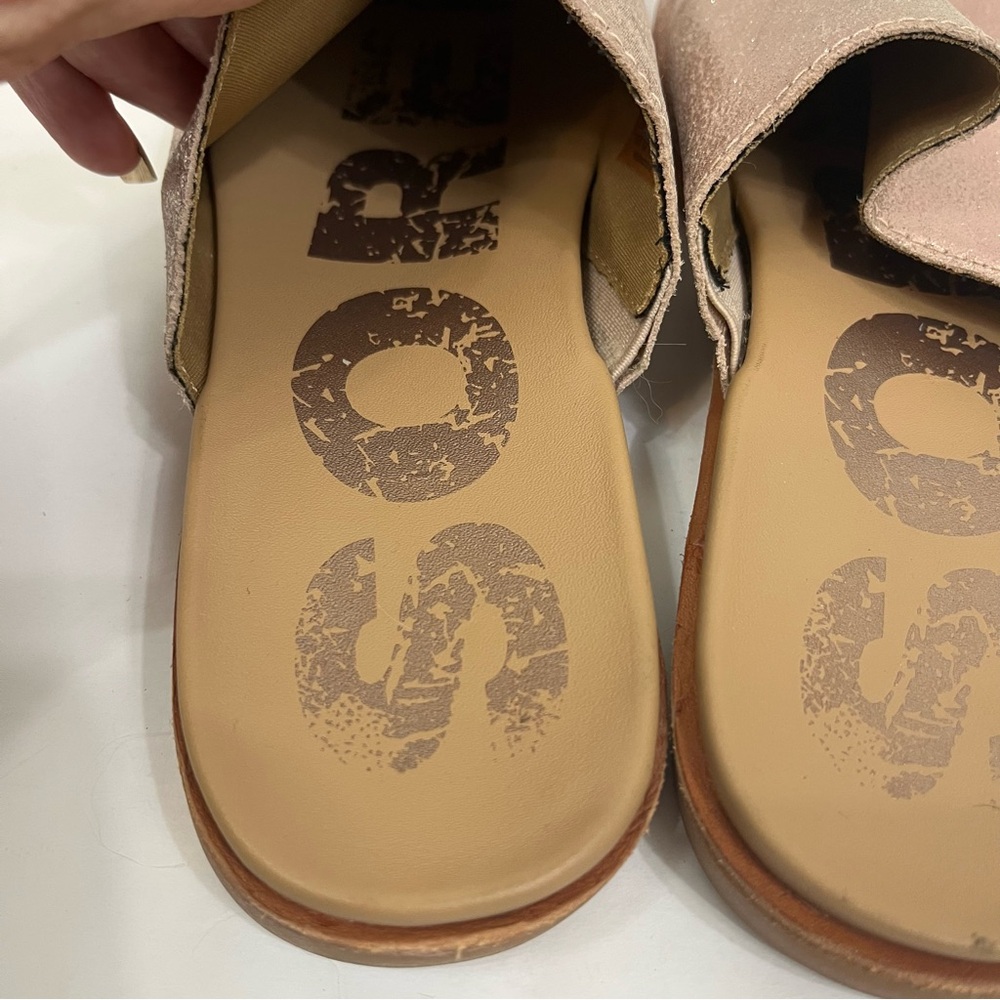 Sorel Ella Metallic Rose Gold Slip on Leather Mules - Picture 5 of 6
